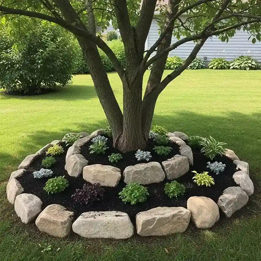 18. Rock Garden Around a Tree