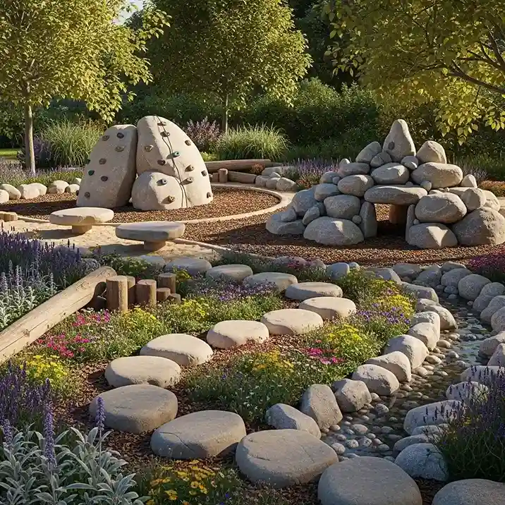 19 Boulders in a Childrens Garden