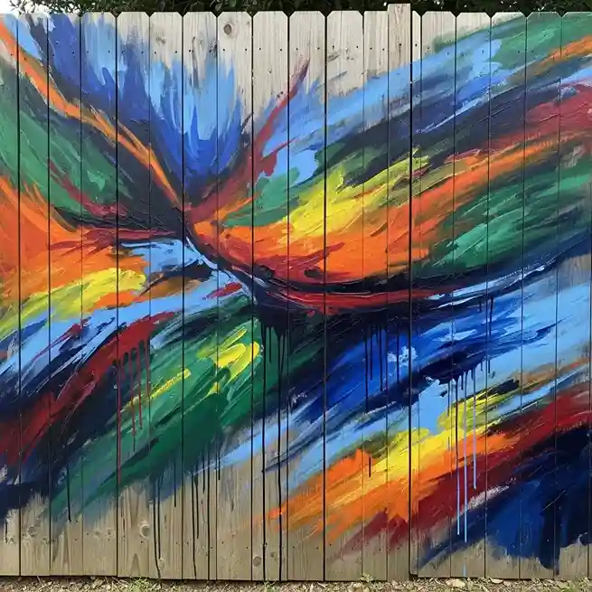 19. Abstract Expressionist Fence Art