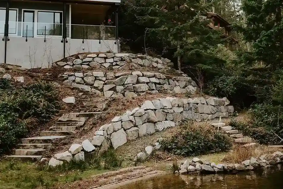 2. Rock Retaining Wall
