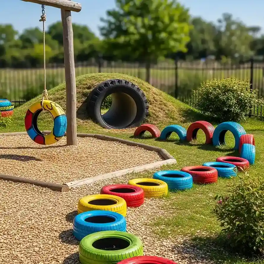 20 Tire Childrens Garden Play Area