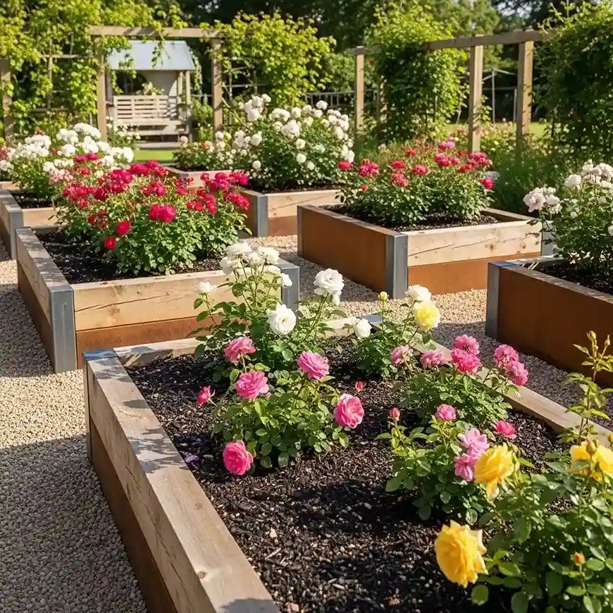20. Rose Garden in Raised Beds