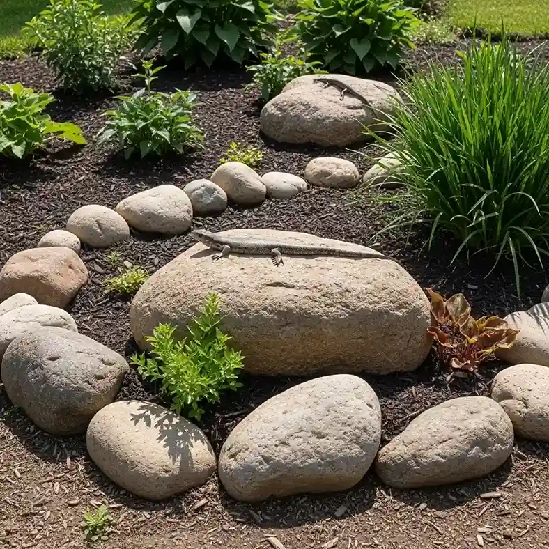 21 Boulders in a Wildlife Garden