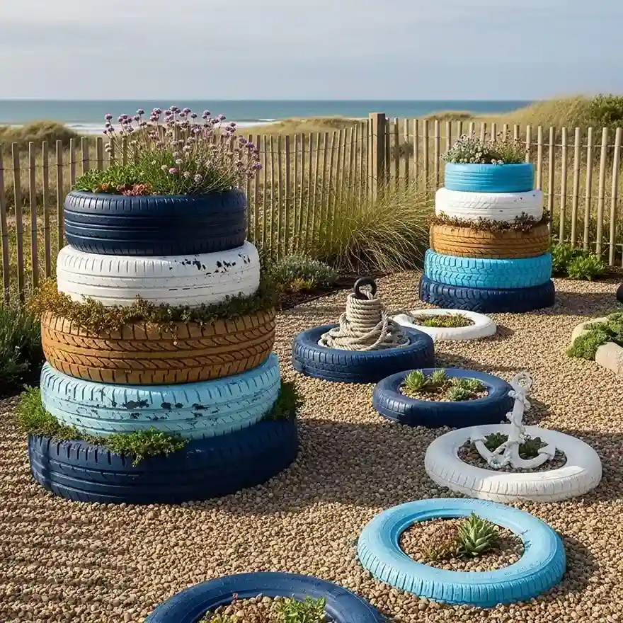 21 Tire Coastal Garden Feature