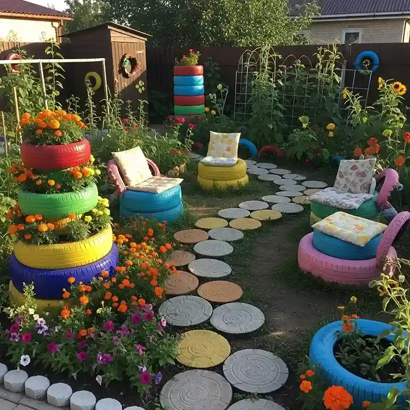 22 Budget Tire Garden Makeover