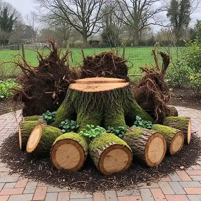 22 Stumpery with Ornamental Grasses