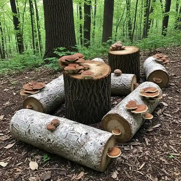 24 Woodland Garden with Mushroom Growing