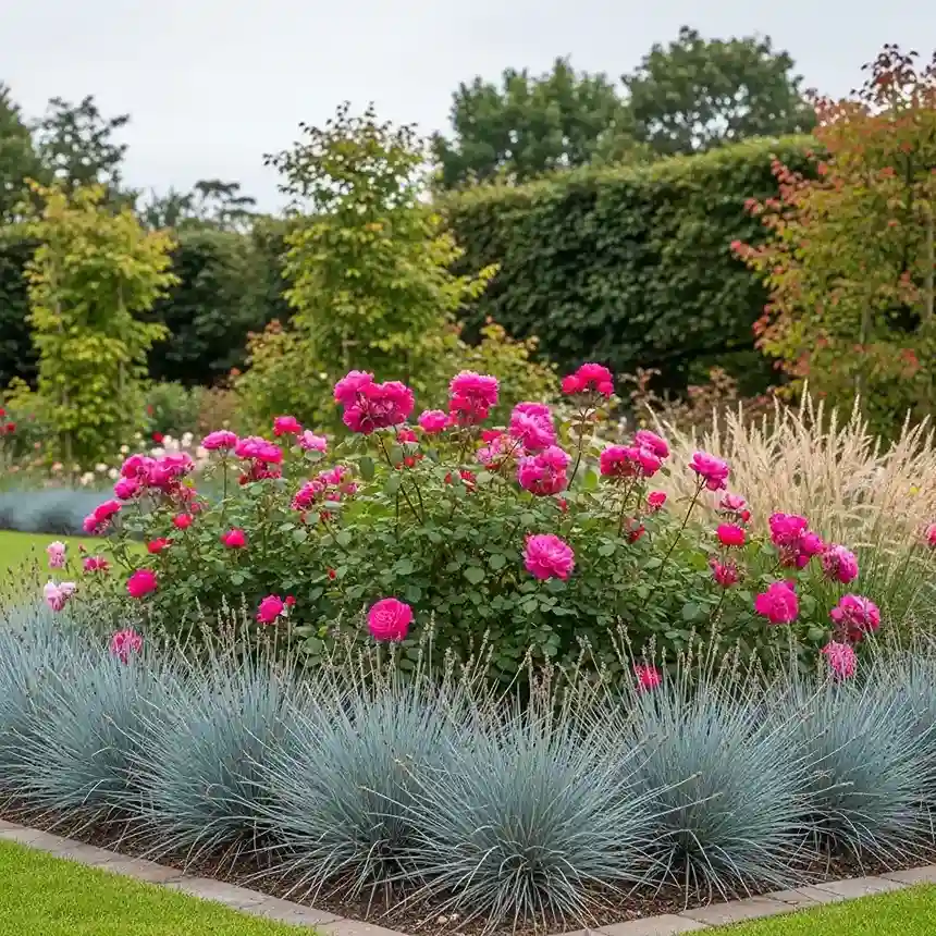 24. Rose Garden with Ornamental Grasses