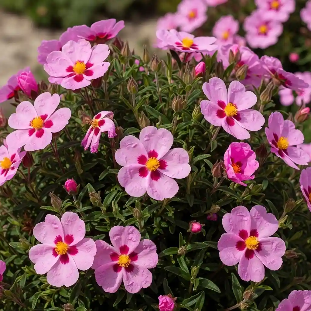 25 Cistus x purpureus Purple Rock Rose