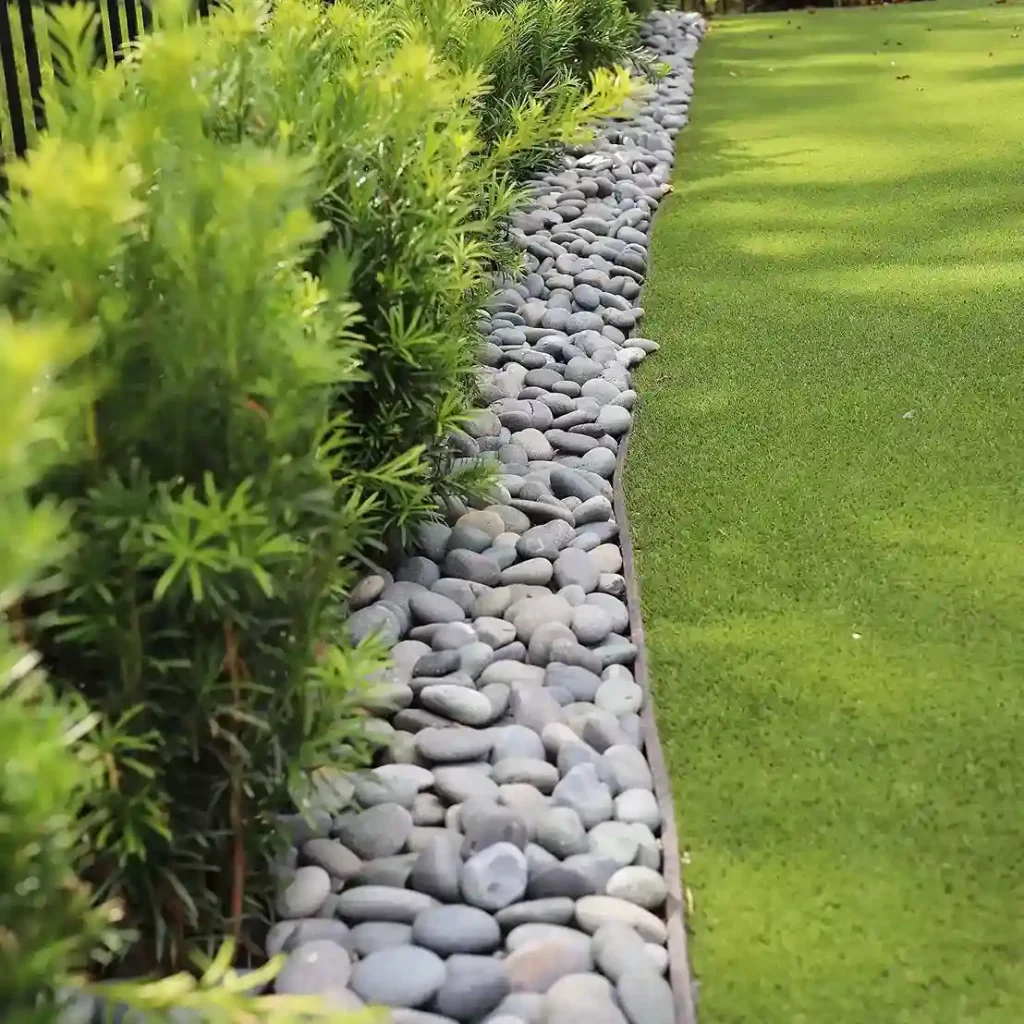 3 Pebble and River Stone Edging