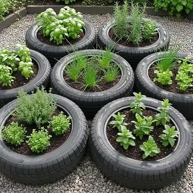 3 Tire Herb Garden