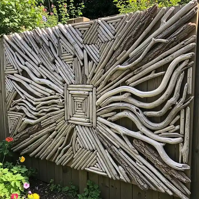 3. Driftwood Fence Art Installation