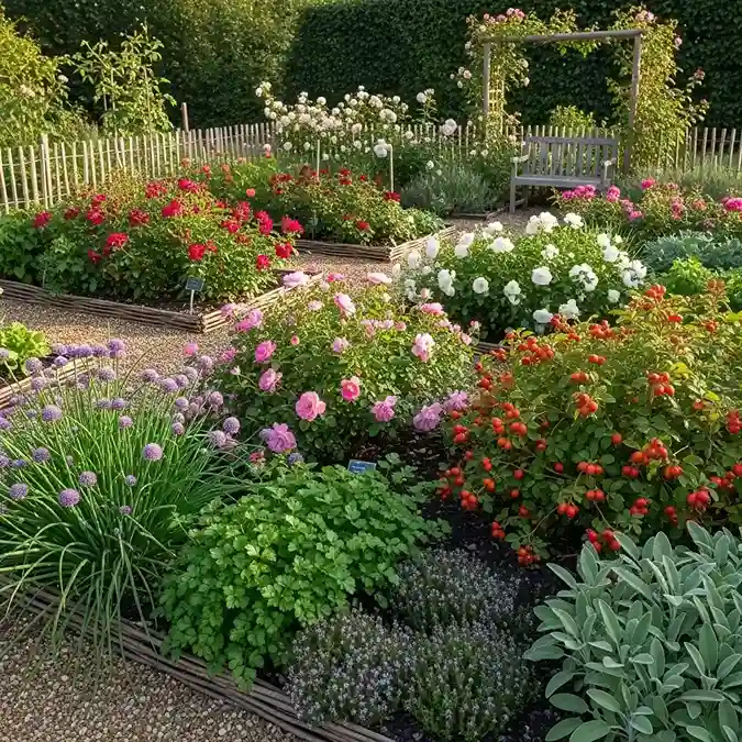 31. Rose Garden with Edible Plants