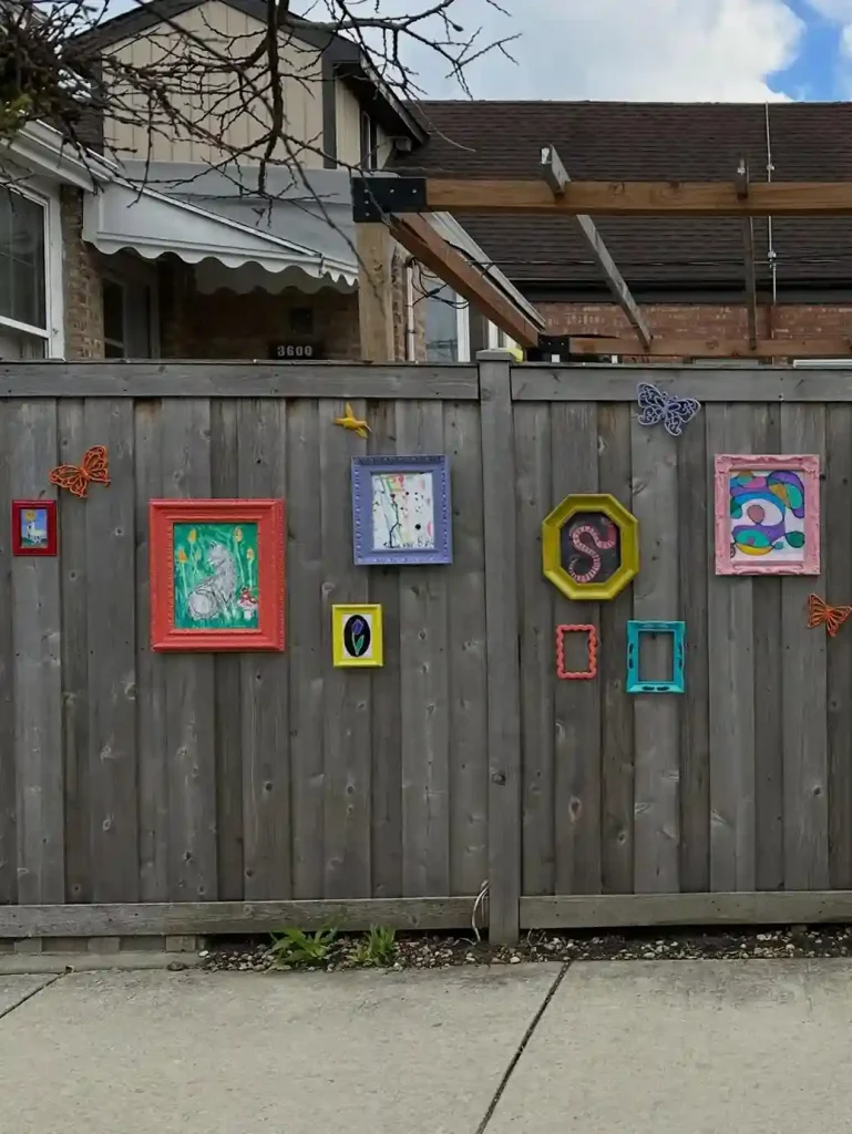 4. Reclaimed Metal Fence Art