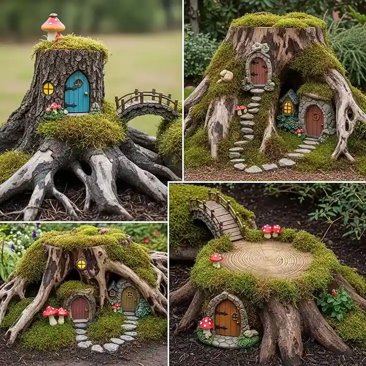 7 Fairy Garden Stumpery