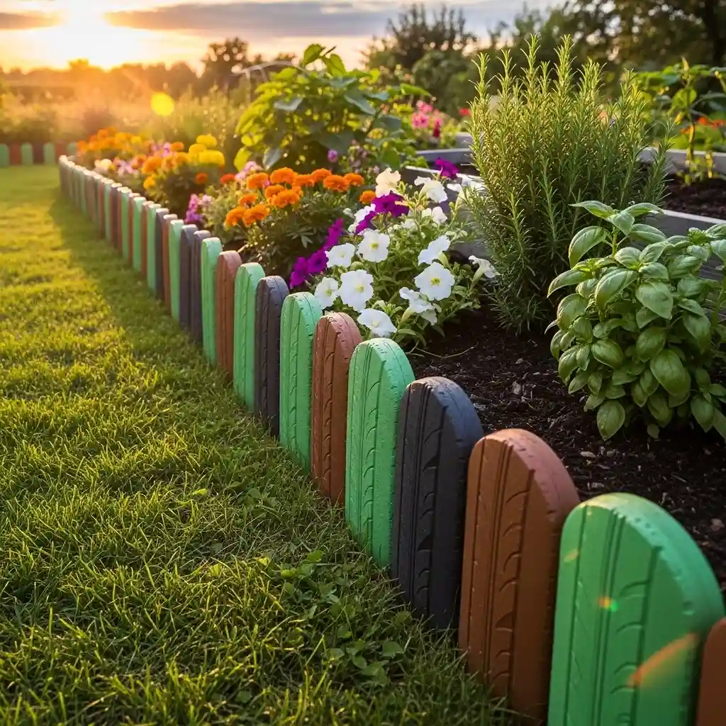 7 diy Tire Garden Edging