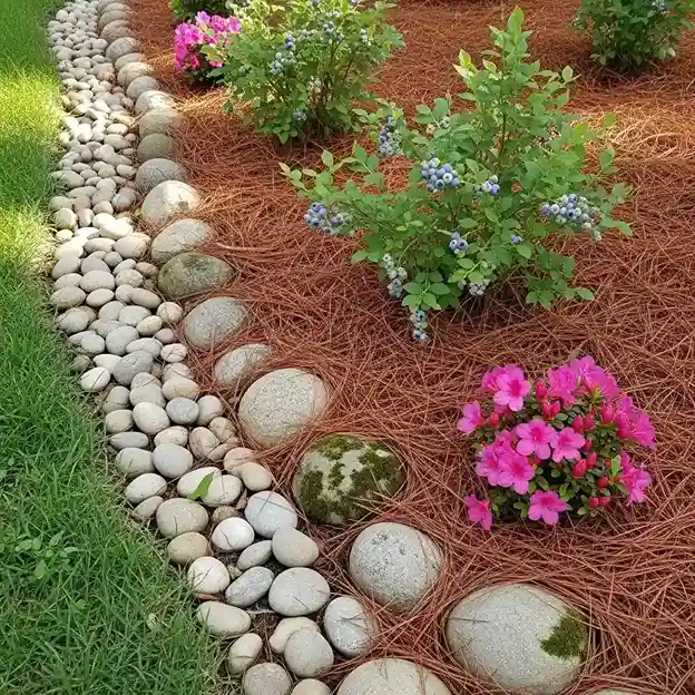 8 Pine Straw and River Stones