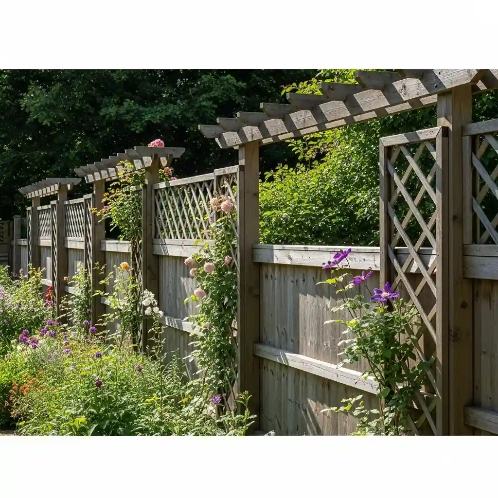 8 Trellis Panels on Fence