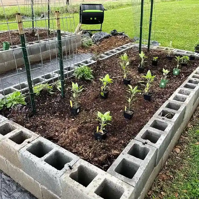 9 Cinder Block Edging