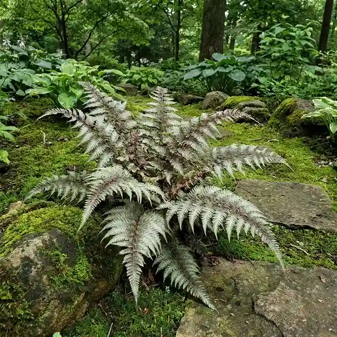 12. Japanese Painted Fern Athyrium niponicum