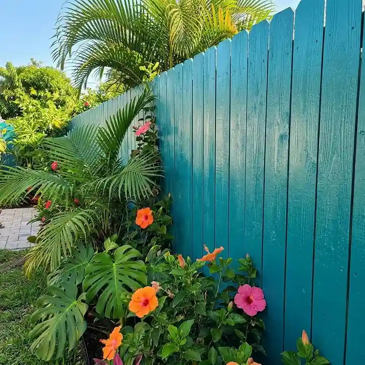 14. Bold Teal or Turquoise Fence