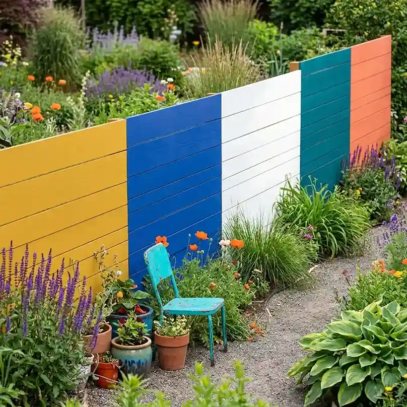 28. Color Block Fence Panels