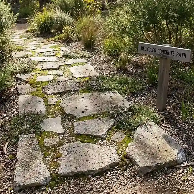 12. Recycled Concrete Chunks Walkway