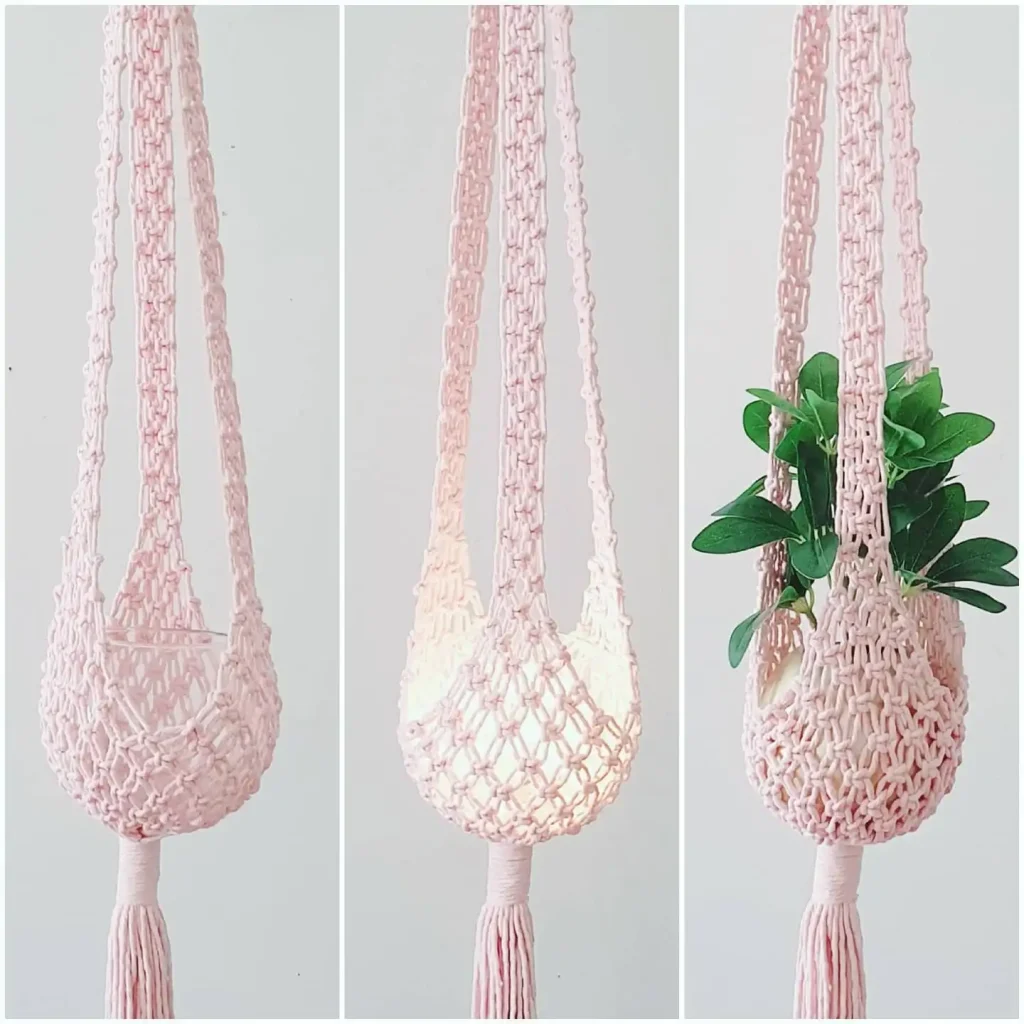 12. Striped Colorful Plant Hanger Pattern