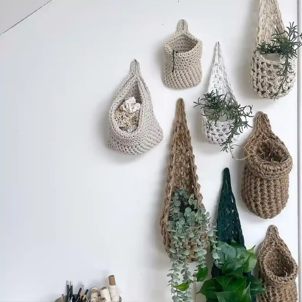 15. Wall Mounted Crochet Plant Hanger