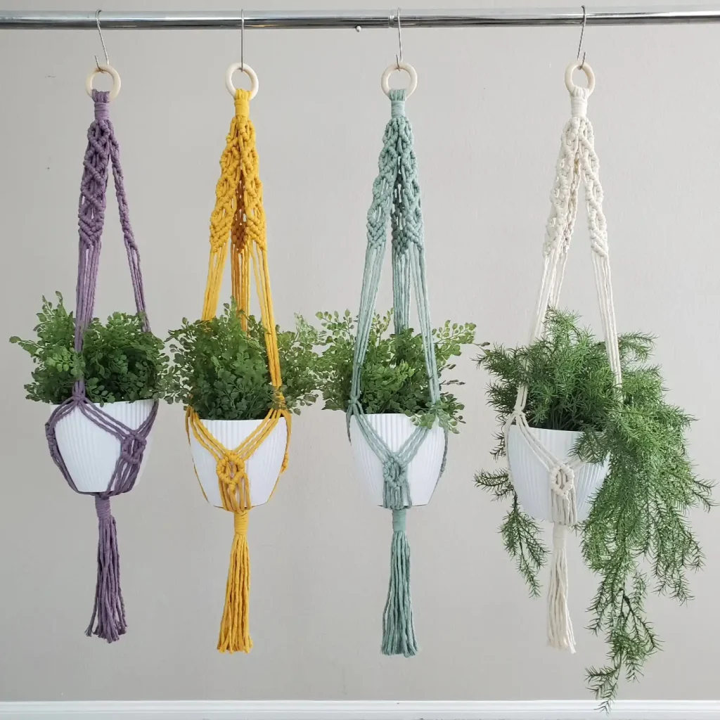 16. Wrapped Wood Bead Macrame Hanger