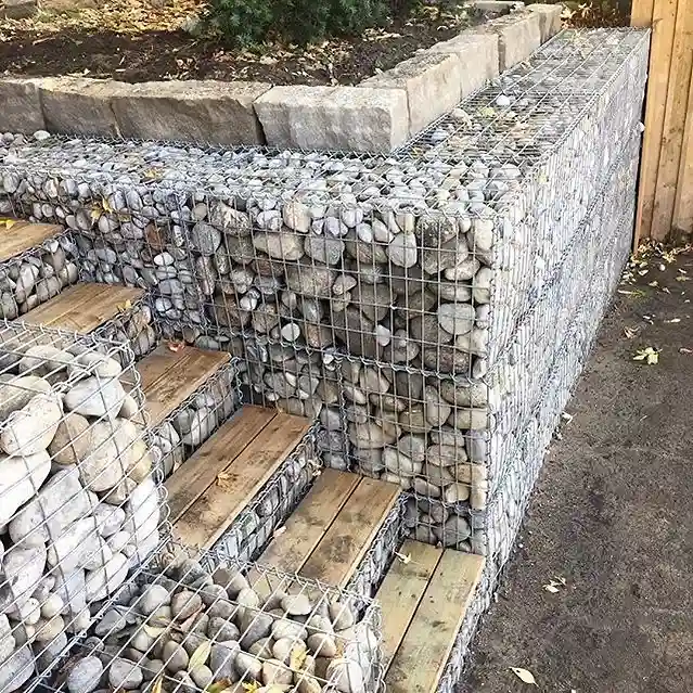 17. Gabion Stone Walkway Edging