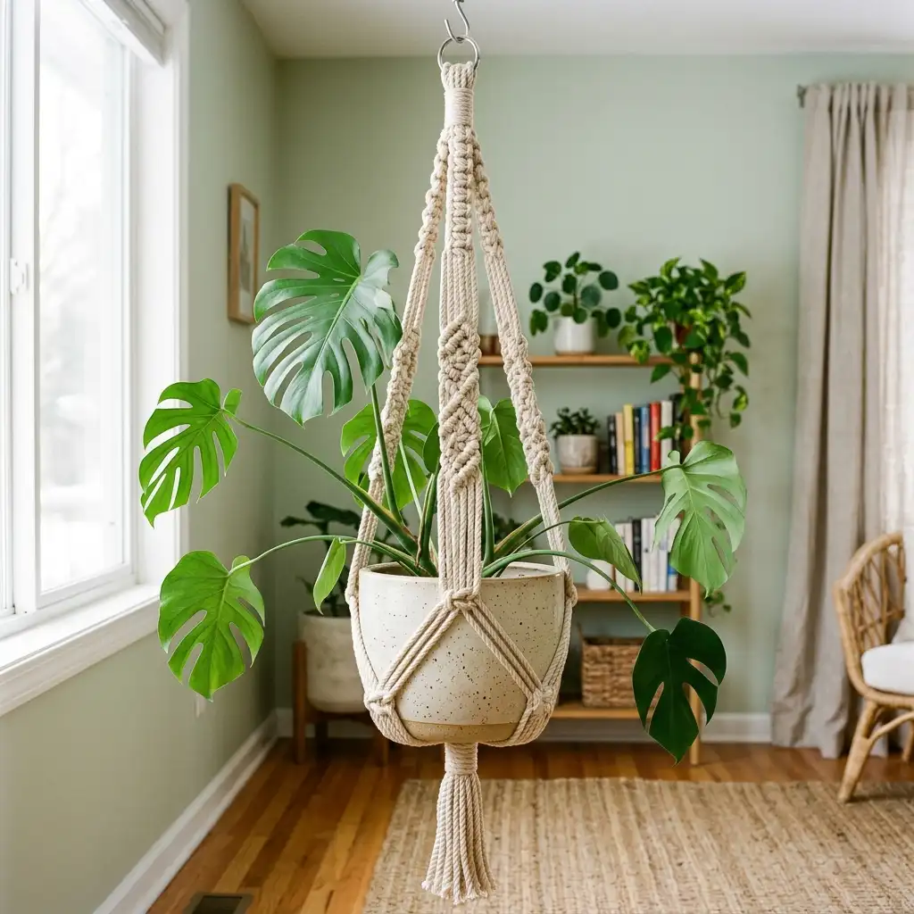 17. Multi Strand Chunky Macrame Hanger