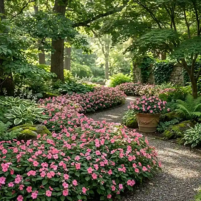 22. Pink Impatiens Impatiens walleriana