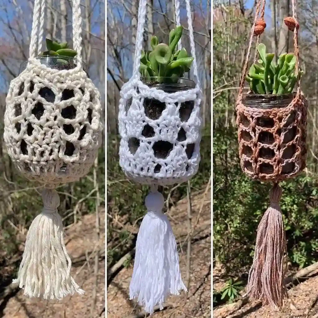 7. Boho Crochet Plant Hanger Pattern